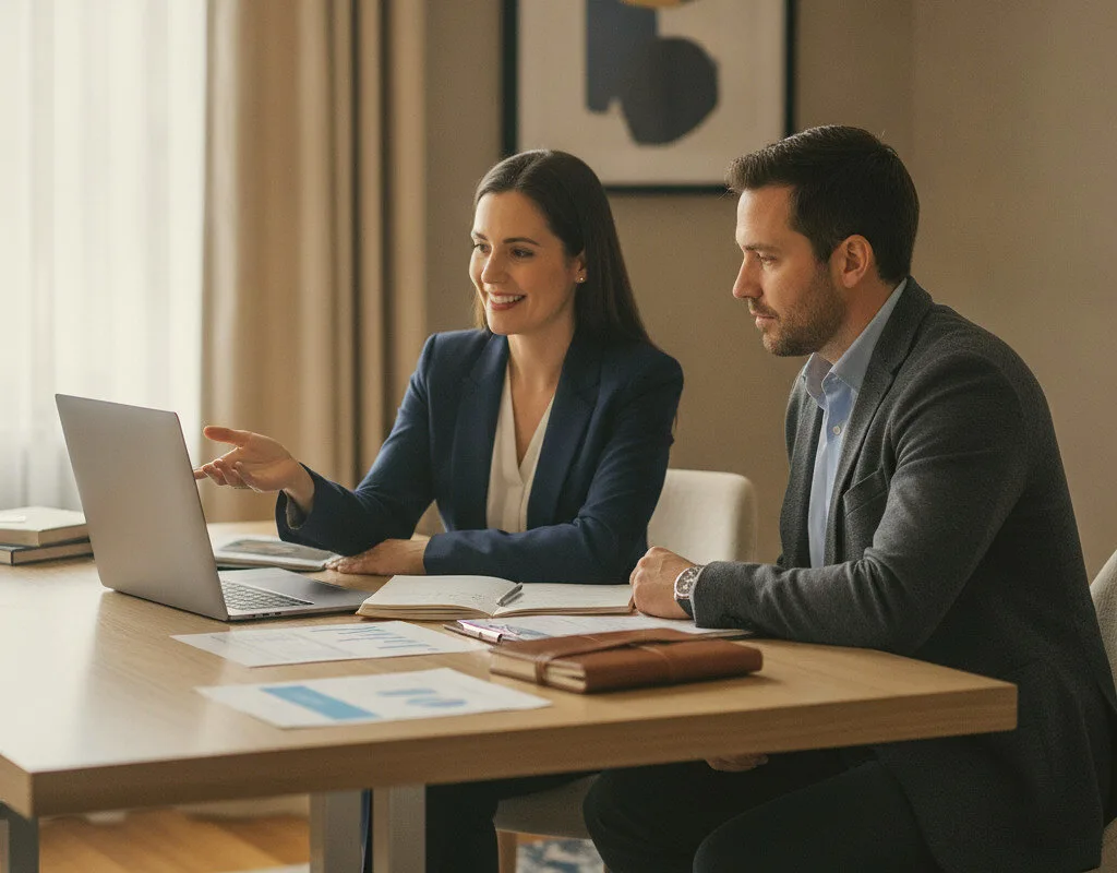 Belastingadviseur van Emis Finance in gesprek met een ondernemer in Delft